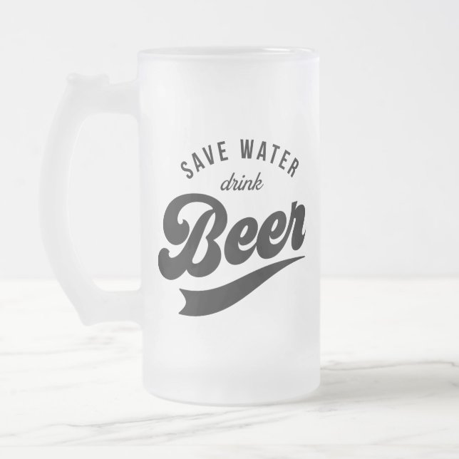 Rett Trinkwasser Bier Vatertag Geschenk Tasse (Links)
