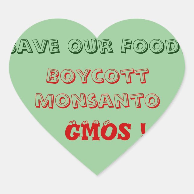 Rett unser Essen! Herz-Aufkleber (Vorderseite)