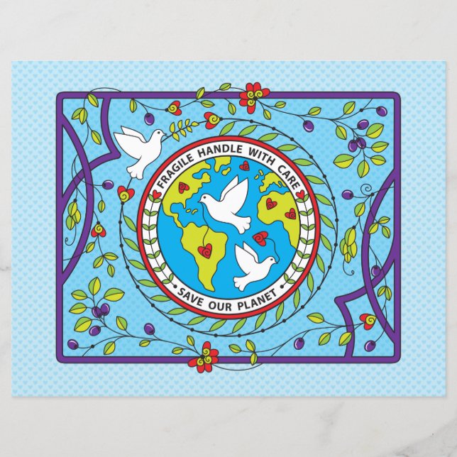 Rett unser Planet_Flat Papier Blatt 11"x 8,5" (Vorderseite)