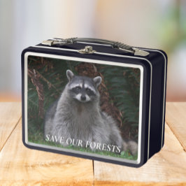 Rett Unser Waldgebiet Raccoon Wildlife Foto Metall Brotdose
