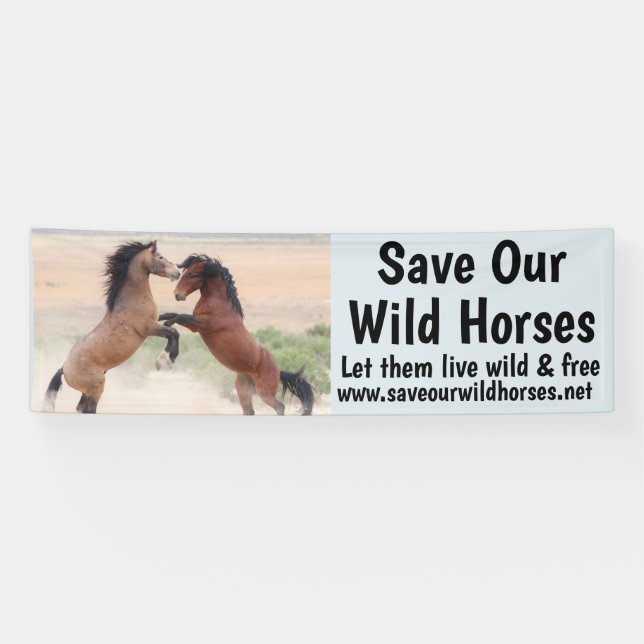Rett Unser Wild Horses 2.5 x 8 Banner (Horizontal)