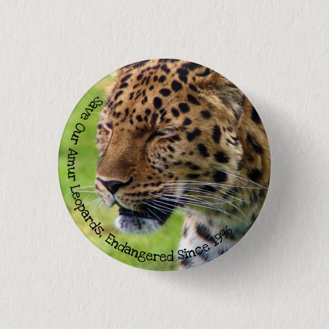 Rett unsere Amur Leopards Button (Vorderseite)