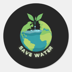 Rett unsere Gewässer - Earth Day Clean Water Conse Runder Aufkleber