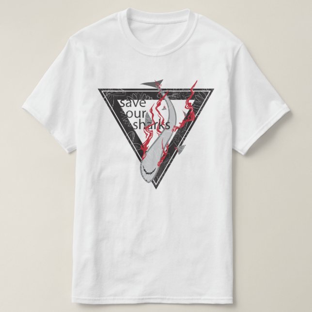 rett unsere Haie SOS Blumendreieck T-Shirt (Design vorne)