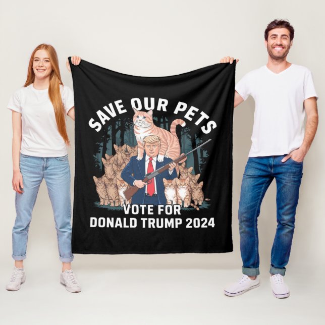 Rett unsere Haustiere 2024 Präsident Trump Politis Fleecedecke (Beispiel)