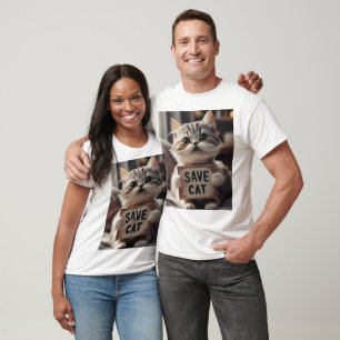Rett unsere Niedlichen Katzen: Ein grafischer Desi T-Shirt