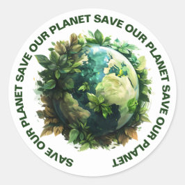Rett unsere Planet-Aufkleber Runder Aufkleber