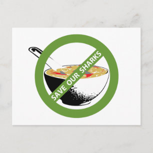 RETT UNSERE SHARKS Verbot Haifischflossensuppe Postkarte