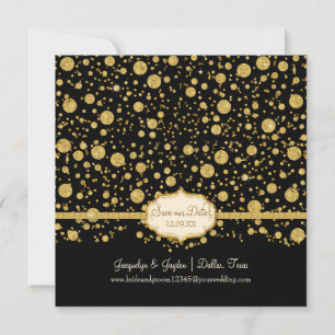 Rett unseren Date Gold Leaf Glitzer Confetti Polka Save The Date