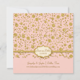 Rett unseren Date Gold Leaf Glitzer Confetti Polka Save The Date