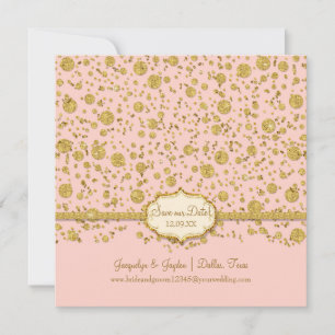 Rett unseren Date Gold Leaf Glitzer Confetti Polka Save The Date