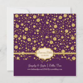 Rett unseren Date Gold Leaf Glitzer Confetti Polka Save The Date