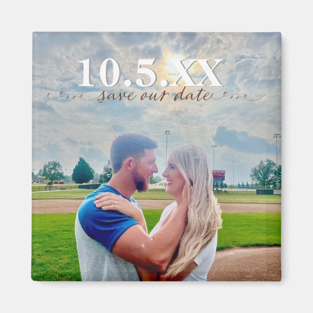 rett unseren Datumskorb Hochzeitsmagnet Magnet (Vorne)