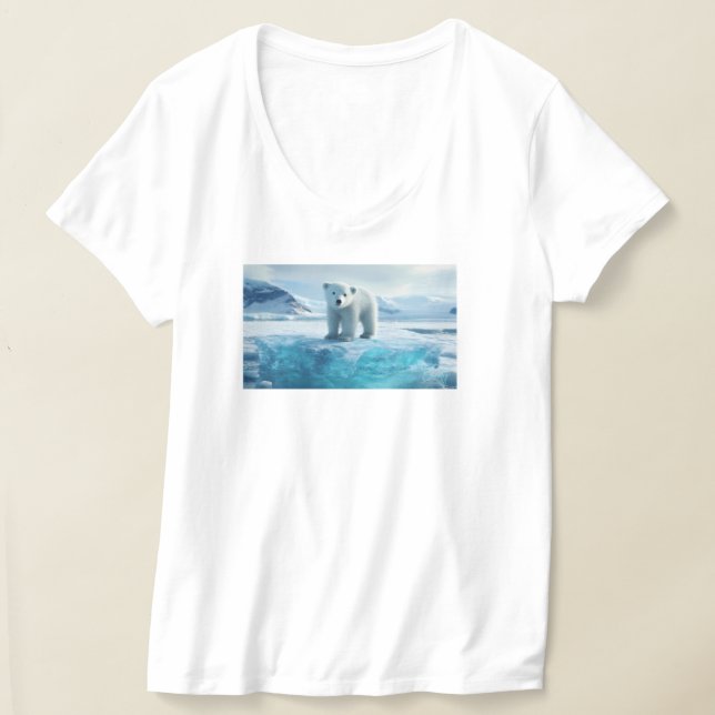 Rett unseren Gletscher - Eisbär auf dem Eisblauen  T-Shirt (Ablage )