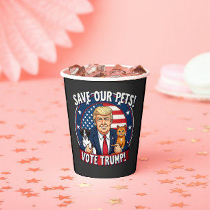Rett unseren Haustieren, Trump-Tiere für Trump zu  Pappbecher