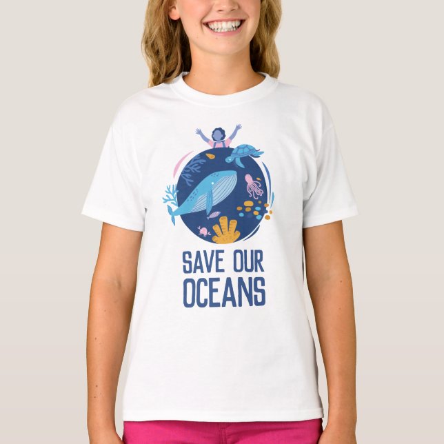Rett unseren Ozeane Earth Day T - Shirt (Vorderseite)