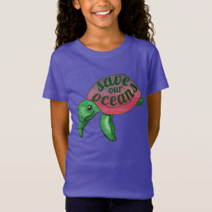 Rett unseren Ozeanen Lila Meeresschildkröten T - S T-Shirt