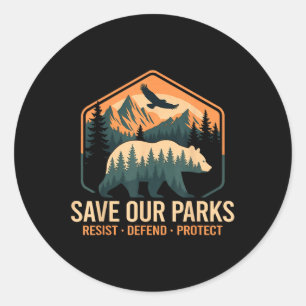 Rett unseren Parks Resist Nationalpark schützen Al Runder Aufkleber
