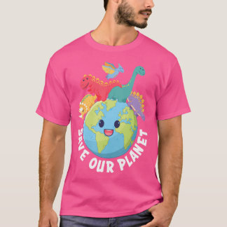 Rett unseren Planet Dinosaur Earth Day 2024 Kids B T-Shirt