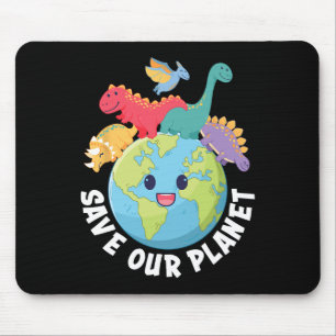 Rett unseren Planet Dinosaur Earth Day Kindermädch Mousepad