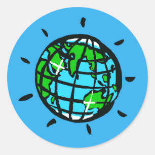 Rett unseren Planeten Erde - Klassischer Rundaufkl Runder Aufkleber