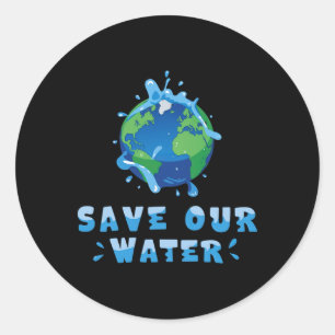 Rett unseren Wassers Earth Day 2025 Clean Waters C Runder Aufkleber