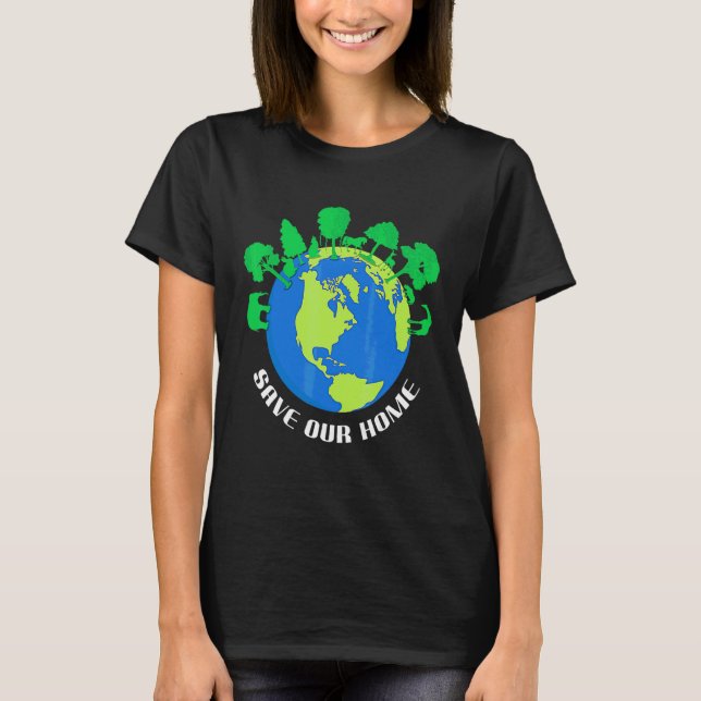Rett unseren Zuhause Animals Tree Protect Rett Wor T-Shirt (Vorderseite)