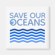 Rett unserer Ozeane Blue Stylized Earth Waves