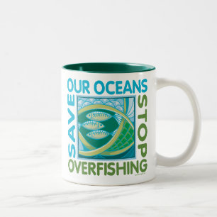 Rett unserer Ozeane - Überfischung stoppen Zweifarbige Tasse