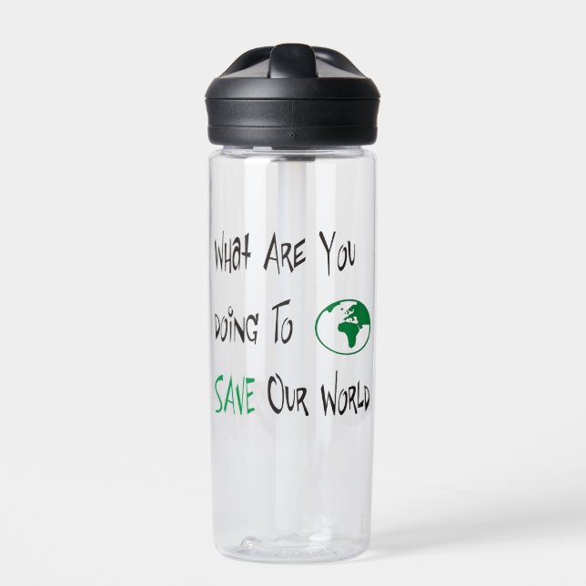 Rett unserer Welt Trinkflasche (Vorderseite)