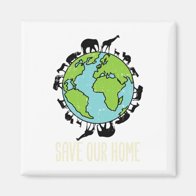 Rett unserer Zuhause Animals Wildlife Conservation Magnet (Vorne)