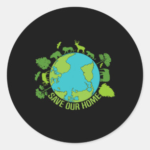 Rett unserer Zuhause Animals Wildlife Conservation Runder Aufkleber