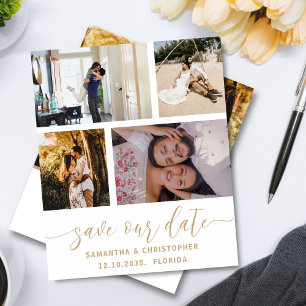 Rett unseres Date Foto Gold Script Einladung