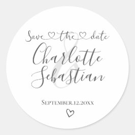 Rett unseres Datums Handgeschriebenes Herz Persona Runder Aufkleber