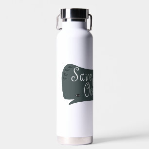 Rett unseres Ozeans Umweltwal Weiß Trinkflasche