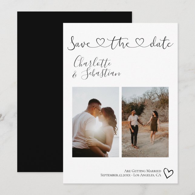 Rett unseres Personalisierten Fotos mit dem Datum  Save The Date (Vorne/Hinten)