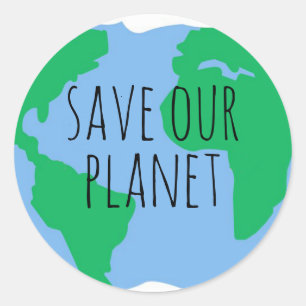 Rett unseres Planeten - Erde Runder Aufkleber