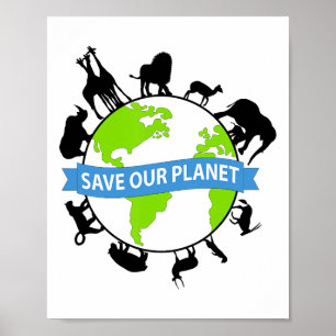 Rett unseres Planeten Niedlichen Erde Tag Männer F Poster