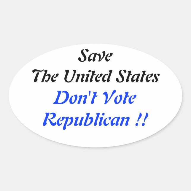 Rett US Oval Blue Ovaler Aufkleber (Vorderseite)