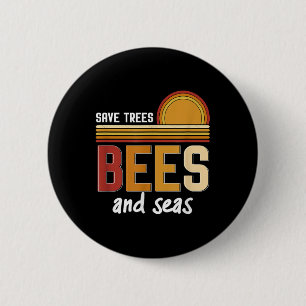 Rett von Bienen und Meeresumwelt Button