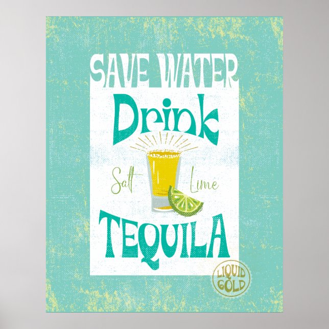 Rett Water Drink Tequila Boho Cowgirl Südwest Poster (Vorne)