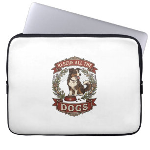 Rette alle Hunde Hund Blumenkranz Band_1 Laptopschutzhülle