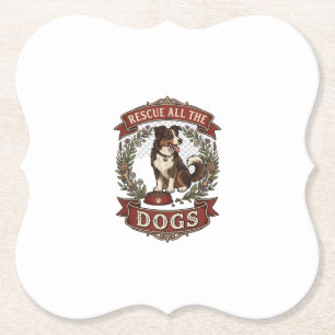 Rette alle Hunde Hund Blumenkranz Band_1 Untersetzer