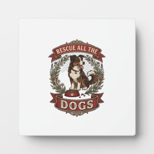 Rette alle Hunde Hund Floralkranz Band_1 Fotoplatte