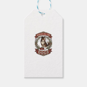 Rette alle Hunde Hund Floralkranz Band_1 Geschenkanhänger
