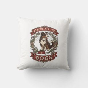 Rette alle Hunde Hund Floralkranz Band_1 Kissen