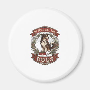 Rette alle Hunde Hund Floralkranz Band_1 Magnet
