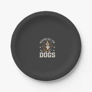 Rette alle Hunde Vintage Hund Pappteller