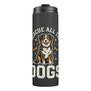 Rette alle Hunde Vintage Hund Thermosbecher