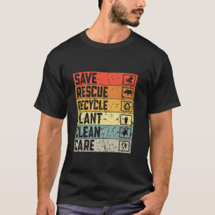 Rette Bienen Retten Recyceln Pflanze Baum Saubere T-Shirt